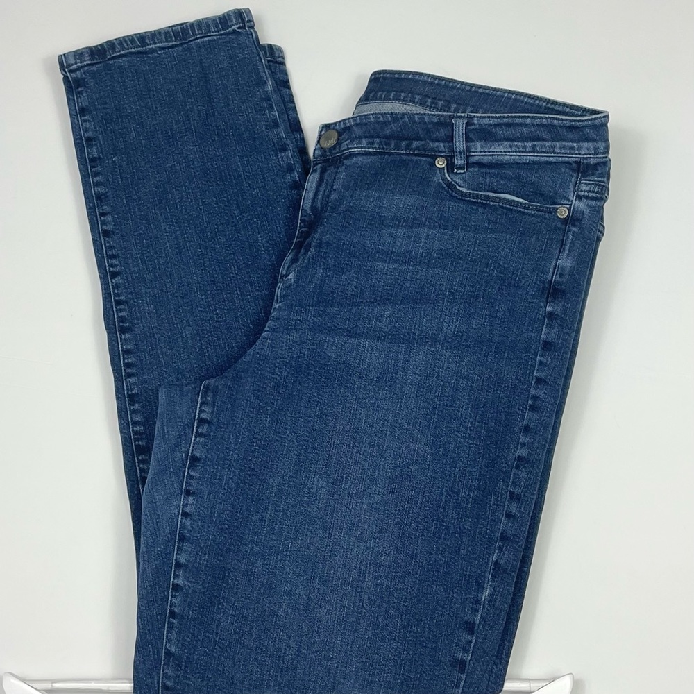 J Jill Denim Women’s Authentic Fit Slim Ankle Jeans Dark Blue Stretch 40X32